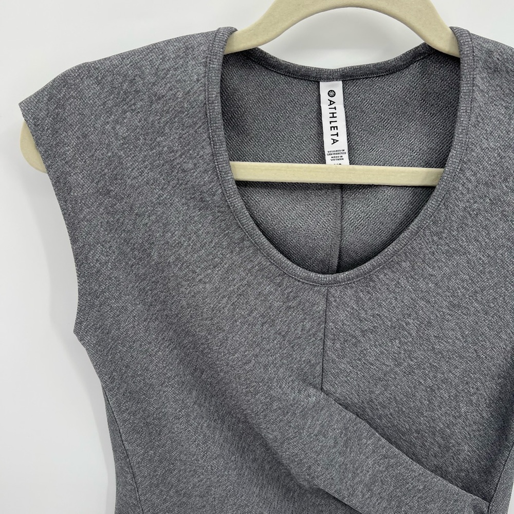Athleta Bayview faux wrap gray top - Picture 5 of 11